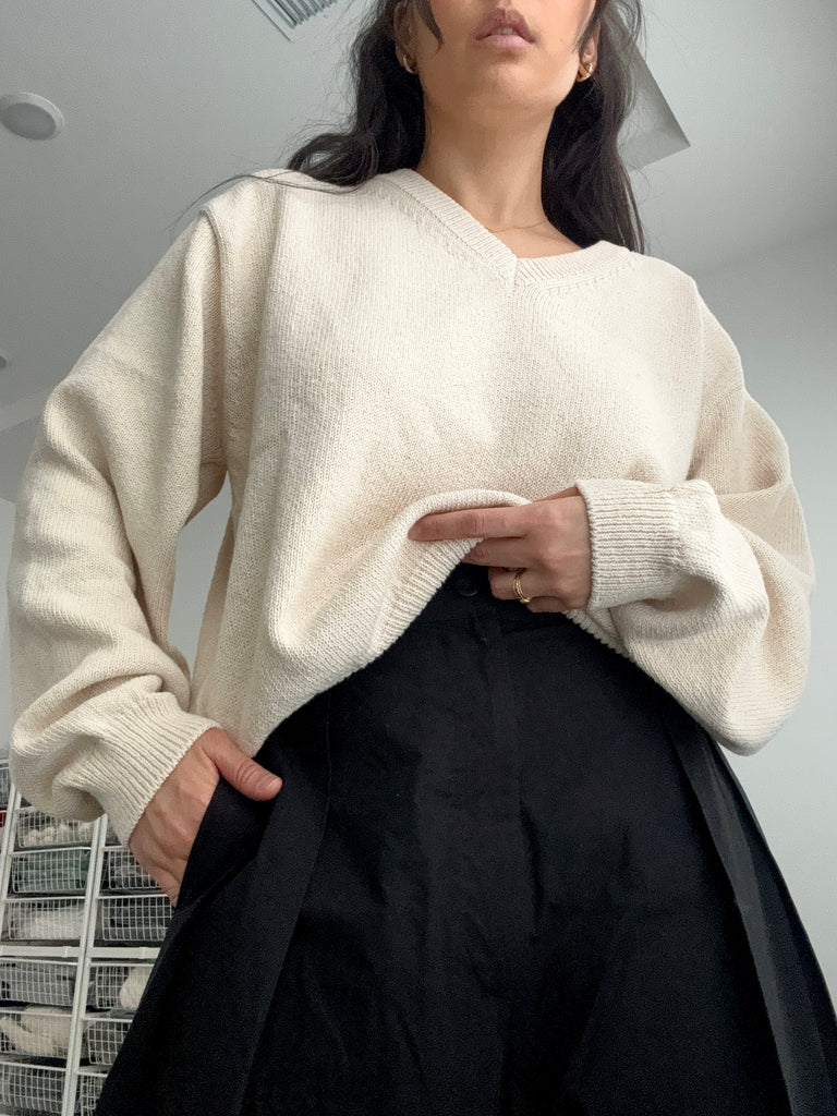 Gabby Cotton Sweater, Naturel