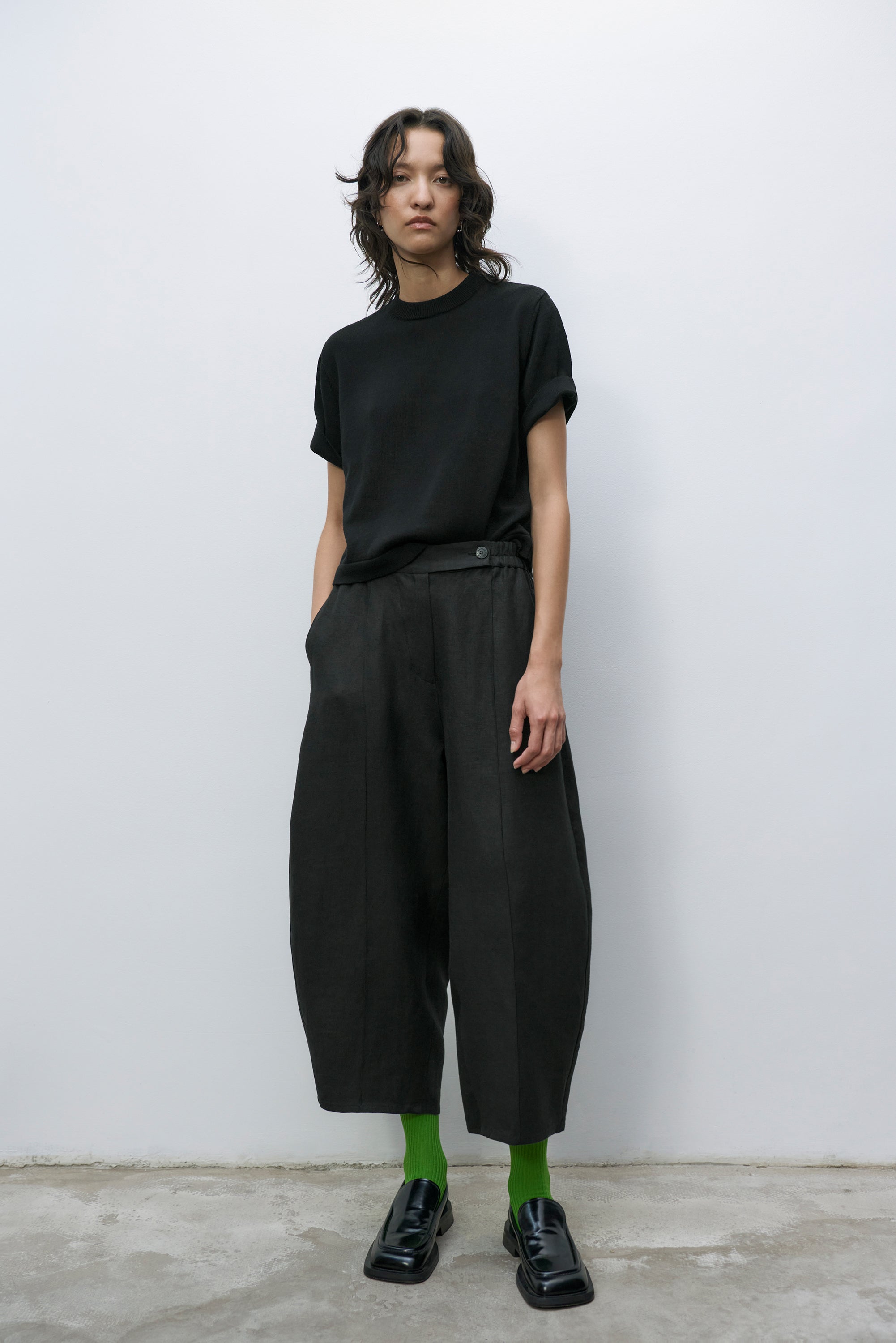 Cordera - Melange Linen Curved Pants | Sunchild®