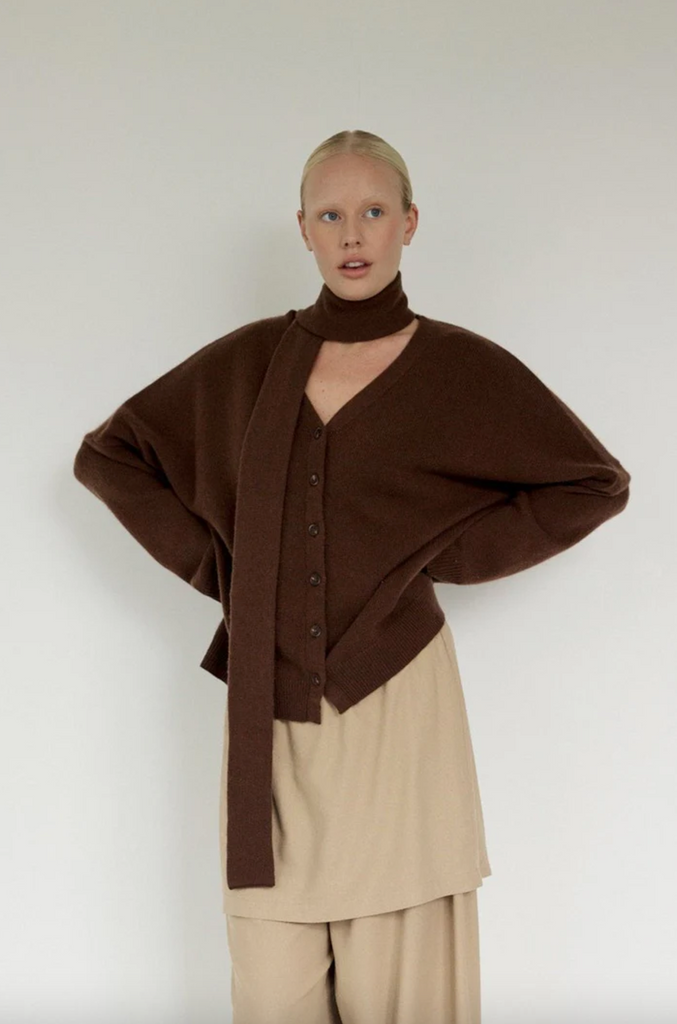 The Cashmere Cardigan, Espresso