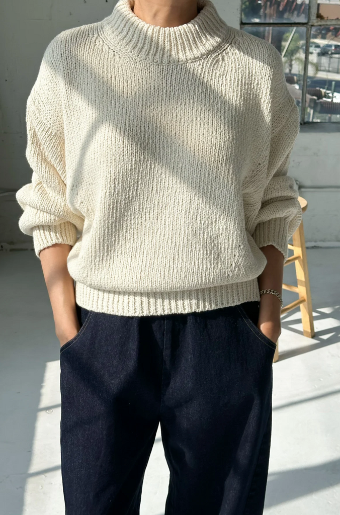 Zoe Cotton Sweater, Naturel