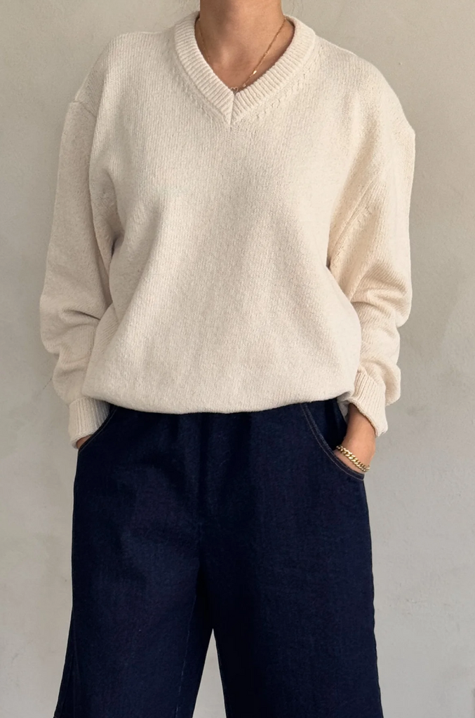 Gabby Cotton Sweater, Naturel