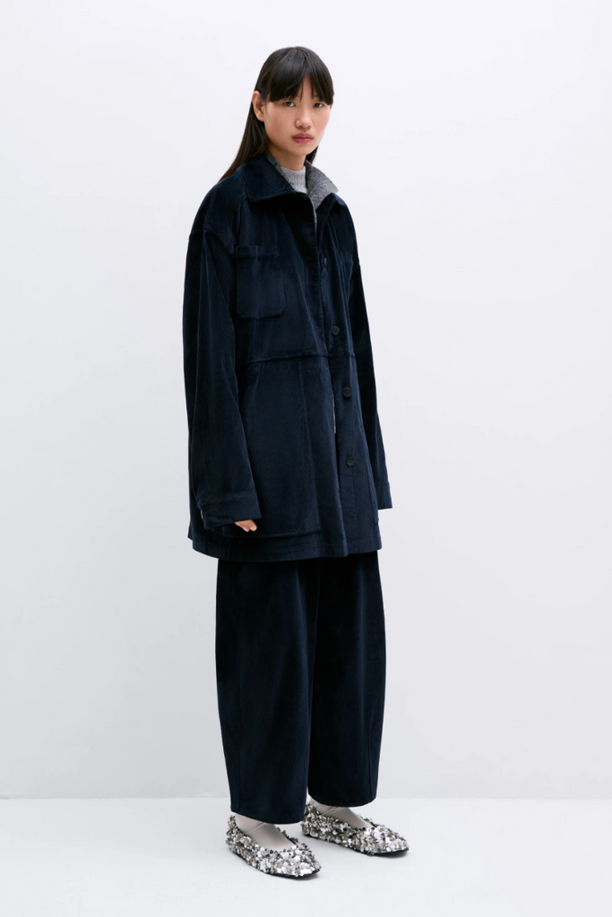 Corduroy Baggy Pants, Navy