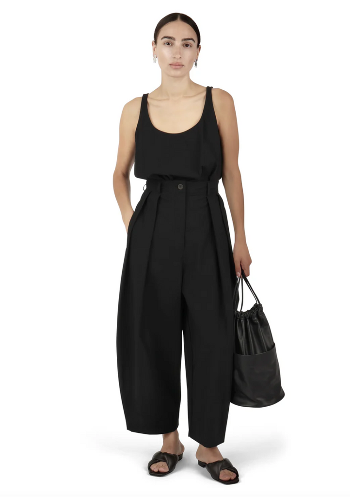 Voluminous Pleat Trouser, Black